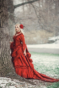 Red Mina Gothic Victorian Gown from Dracula – Romantic Threads