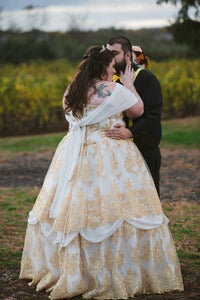 SOLD OUT Belle Ivory/Gold Custom Plus Size Gown