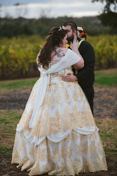Special Offer! Belle Ivory/Gold Custom Plus Size Gown Special Offer! Belle Ivory/Gold Custom Plus Size Gown