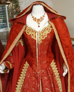 SOLD-Red/Gold Sleeping Beauty Gown Velvet, Lace and Chiffon Romantic Threads SOLD-Red/Gold Sleeping Beauty Gown Velvet, Lace and Chiffon Romantic Threads