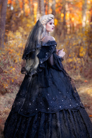 Vintage Gothic Victorian Halloween Gothic Evening Gown With Sheer Lace And  Long Sleeves Plus Size From Langju22, $203.95 | DHgate.Com