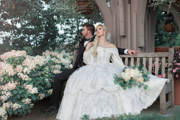 Romantic Victorian Wedding Sparkle Gown Plus Size Custom 3X Romantic Victorian Wedding Sparkle Gown Plus Size Custom 3X