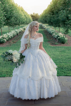 Belle Lace Victorian Gown Disney Princess Wedding Gown Custom