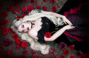 Victorian Vampire Gothic Red/black Velvet Gown Medium Victorian Vampire Gothic Red/black Velvet Gown Medium