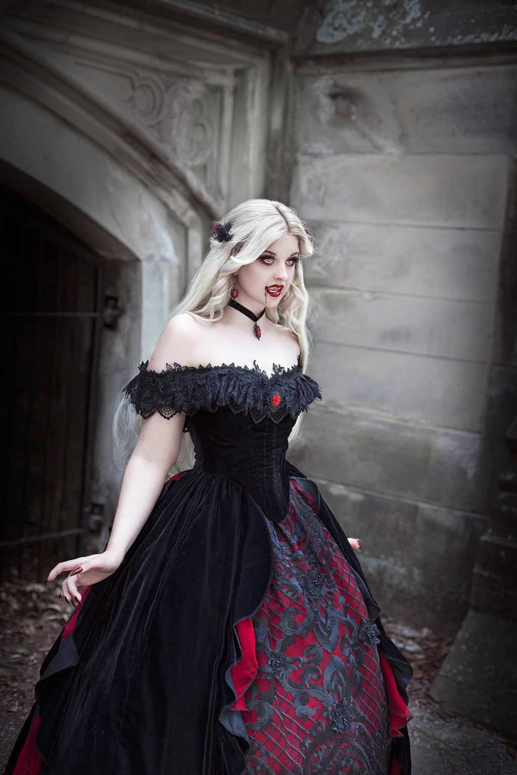 Black Victorian goth gown by Somnia Romantica by SomniaRomantica