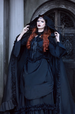 SOLD OUT Black Gothic Mina Dracula Victorian Gown with Bustle/train