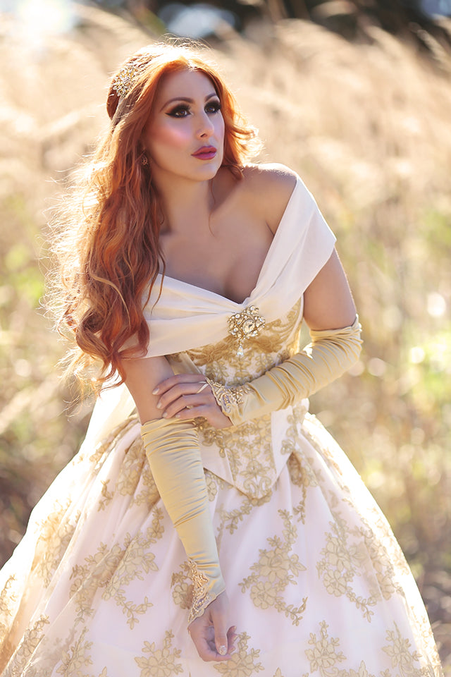 Belle Wedding Gown Ivory/Gold Custom Belle Wedding Gown Ivory/Gold Custom