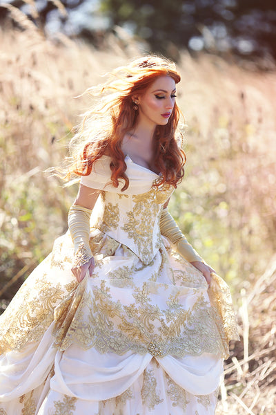 Belle Wedding Gown Ivory/Gold Custom Belle Wedding Gown Ivory/Gold Custom