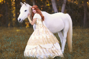 SOLD OUT Belle Wedding Gown Ivory/Gold Custom