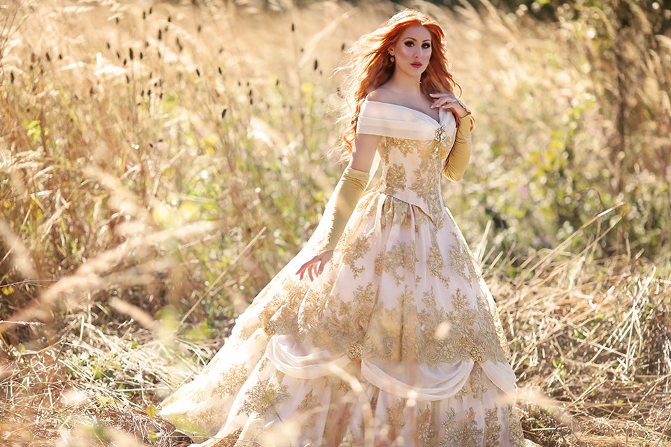 Belle Wedding Gown Ivory/Gold Custom Belle Wedding Gown Ivory/Gold Custom