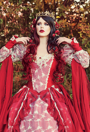 Queen Red/Champagne Sleeping Beauty Gown
