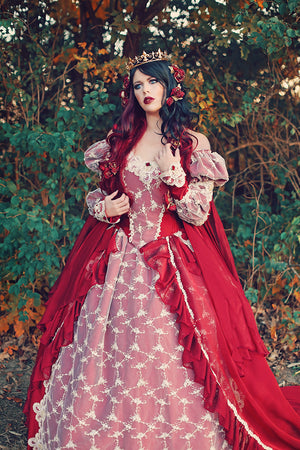 red champagne dress Custom Made A Line Red/Champagne Prom Dress, Red/Champagne Formal Dres jbydress